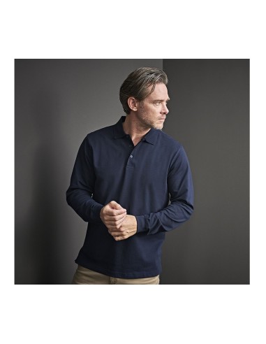 T-1406-Mens Luxury Stretch Long Sleeve Polo